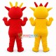 Cartoon Chinese Red Dragon & Chinese Yellow Dragon Mascot Costume Cartoon Chinese Red Dragon & Chinese Yellow Dragon Mascot Costume