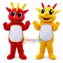 Cartoon Chinese Red Dragon & Chinese Yellow Dragon Mascot Costume