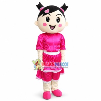 Cute Happy Chinese Little Girl Mascot Costume Cute Happy Chinese Little Girl Mascot Costume