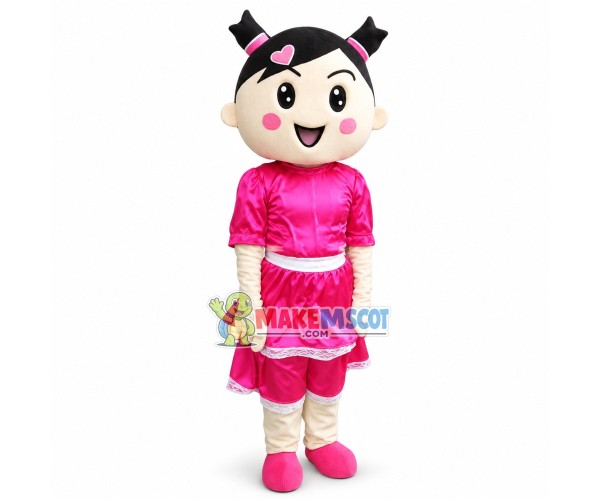 Cute Happy Chinese Little Girl Mascot Costume Cute Happy Chinese Little Girl Mascot Costume