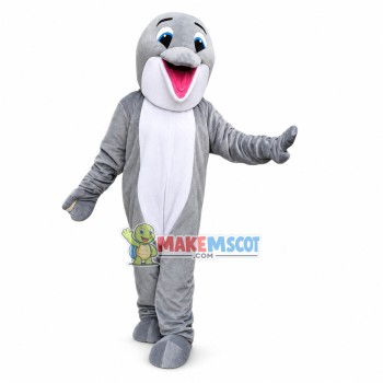 Yelling Grey Dolphin Mascot Costume Yelling Grey Dolphin Mascot Costume
