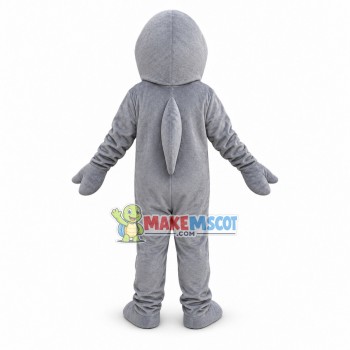 Yelling Grey Dolphin Mascot Costume 