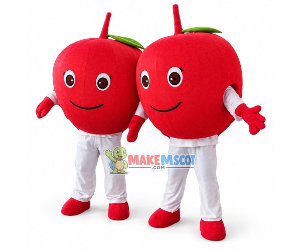Simple Style Red Apple Cartoon Mascot Costume Simple Style Red Apple Cartoon Mascot Costume