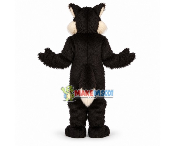 Long Fur Wolf Mascot Costume 