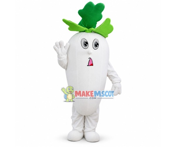 Deluxe Cartoon White Radish Mascot Costume Deluxe Cartoon White Radish Mascot Costume