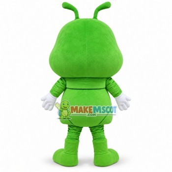 Fat Cartoon Green Ant With Big Teeth Mascot Costume Fat Cartoon Green Ant With Big Teeth Mascot Costume