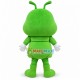 Fat Cartoon Green Ant With Big Teeth Mascot Costume 