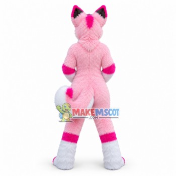 Charming Pink Husky Mascot Costume 