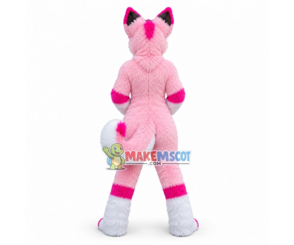 Charming Pink Husky Mascot Costume Charming Pink Husky Mascot Costume