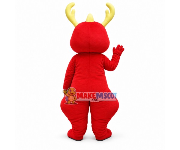 Simple Style Cartoon Red Dragon Mascot Costume Simple Style Cartoon Red Dragon Mascot Costume