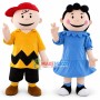 Meek Charlie Brown & Crabby Lucy van Pelt Mascot Adult Costume 