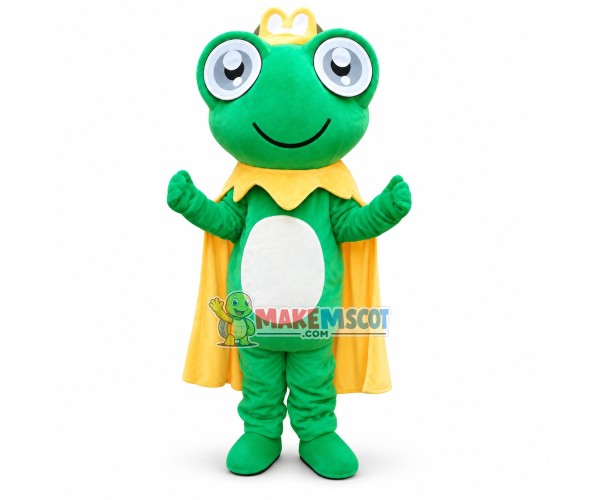 Frog Prince Cartoon Mascot Costume Frog Prince Cartoon Mascot Costume