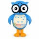 Fluffy Cartoon Blue Owl Mascot Costume Fluffy Cartoon Blue Owl Mascot Costume
