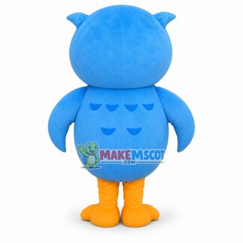 Fluffy Cartoon Blue Owl Mascot Costume Fluffy Cartoon Blue Owl Mascot Costume
