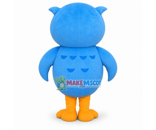 Fluffy Cartoon Blue Owl Mascot Costume Fluffy Cartoon Blue Owl Mascot Costume