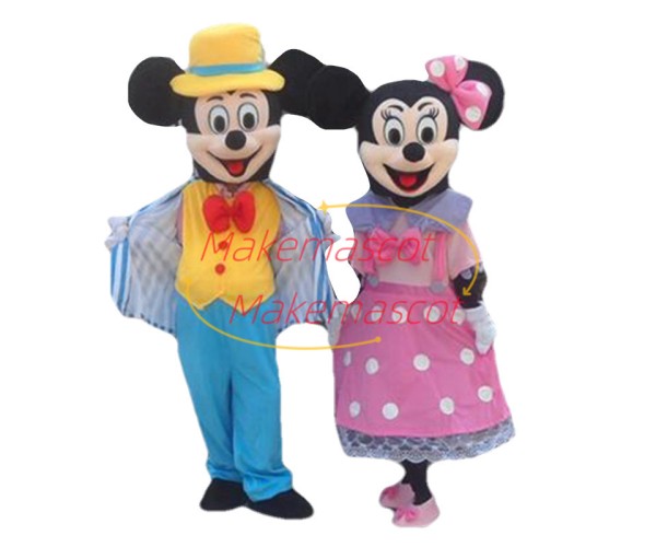 Mickey Mouse & Minnie Mouse Mascot Costume Cartoon Character Party clothing Adult size Mickey Mouse & Minnie Mouse Mascot Costume Cartoon Character Party clothing Adult size
