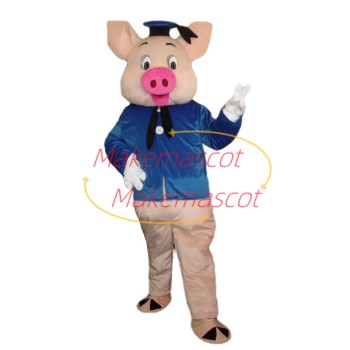 Jolly Fiddler Pig Mascot Costume Jolly Fiddler Pig Mascot Costume