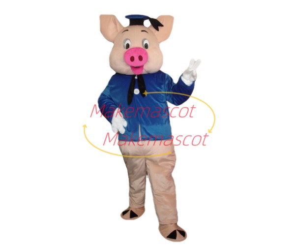 Jolly Fiddler Pig Mascot Costume Jolly Fiddler Pig Mascot Costume