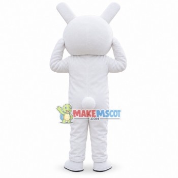 Grumpy Cartoon White Rabbit Cony Mascot Costume Grumpy Cartoon White Rabbit Cony Mascot Costume