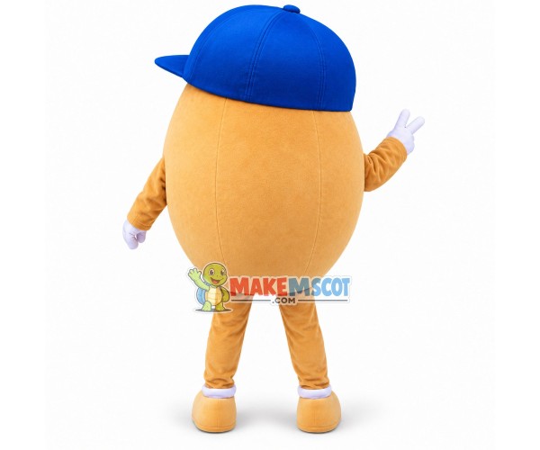 Cartoon Potato In Blue Peaked Cap Mascot Costume Cartoon Potato In Blue Peaked Cap Mascot Costume