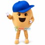 Cartoon Potato In Blue Peaked Cap Mascot Costume	