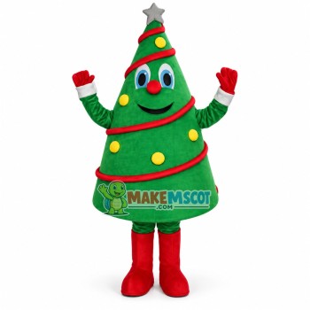 Deluxe Christmas Tree Mascot Cartoon Costume Deluxe Christmas Tree Mascot Cartoon Costume