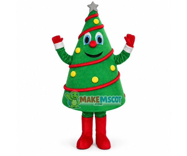 Deluxe Christmas Tree Mascot Cartoon Costume Deluxe Christmas Tree Mascot Cartoon Costume