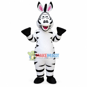 Adventurous Marty the Zebra Madagascar Mascot Costume 