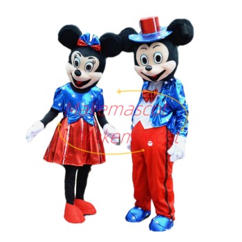 American Mickey Mouse & Minnie Mouse Mascot Costume	