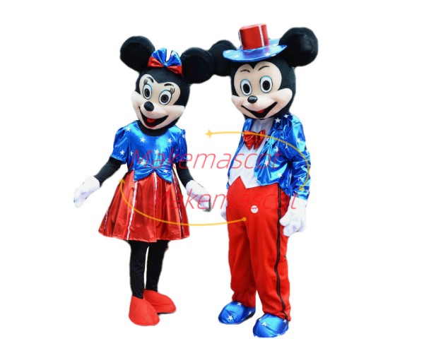 American Mickey Mouse & Minnie Mouse Mascot Costume American Mickey Mouse & Minnie Mouse Mascot Costume
