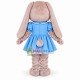 Adult plush Bunny In Blue Dress Mascot Costume Adult plush Bunny In Blue Dress Mascot Costume
