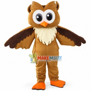 Flying Brown Owl Mascot Costume Flying Brown Owl Mascot Costume