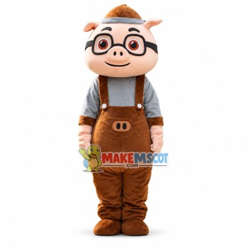 Smart Dr. Mihoo the Teacher Pig GG Bond Pig Mascot Costume 