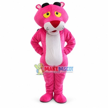 Curious Pink Panther Mascot Cartoon Character Costume