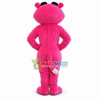 Curious Pink Panther Mascot Cartoon Character Costume Curious Pink Panther Mascot Cartoon Character Costume