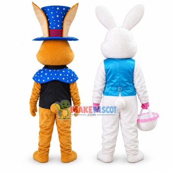 American Gentleman Bunny & Easter Bunny Mascot Costume