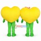 Couple Yellow Love Heart Cartoon Mascot Costume 