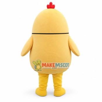 Surprised Chicken With Tie Mascot Costume Surprised Chicken With Tie Mascot Costume