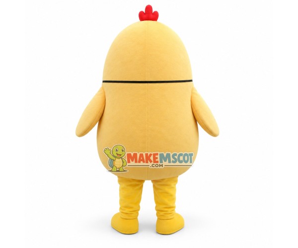 Surprised Chicken With Tie Mascot Costume Surprised Chicken With Tie Mascot Costume