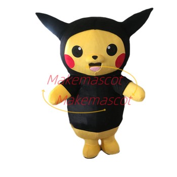 Lovely Pikachu In Tight Jacket Mascot Costume Cartoon Character