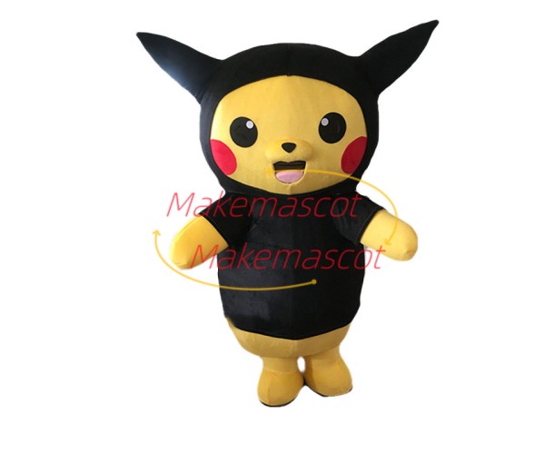 Lovely Pikachu In Tight Jacket Mascot Costume Cartoon Character Lovely Pikachu In Tight Jacket Mascot Costume Cartoon Character