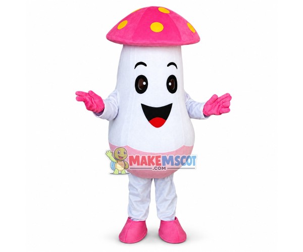 Deluxe Pink Mushroom Cartoon Mascot Costume Deluxe Pink Mushroom Cartoon Mascot Costume
