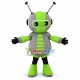 Green Robot Cartoon With Antennas Mascot Costume Green Robot Cartoon With Antennas Mascot Costume