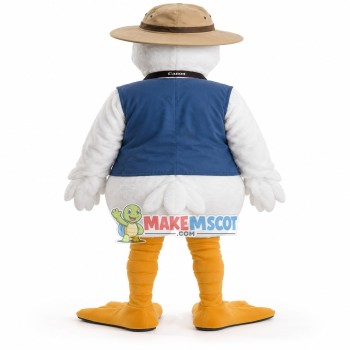 Tourist White Ibis Mascot Costume Cartoon Character