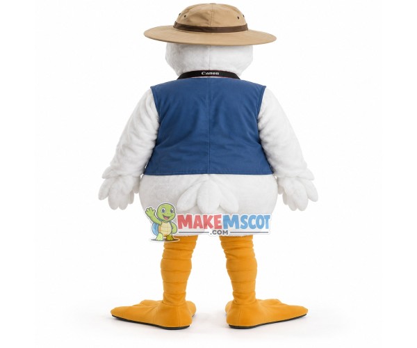 Tourist White Ibis Mascot Costume Cartoon Character Tourist White Ibis Mascot Costume Cartoon Character