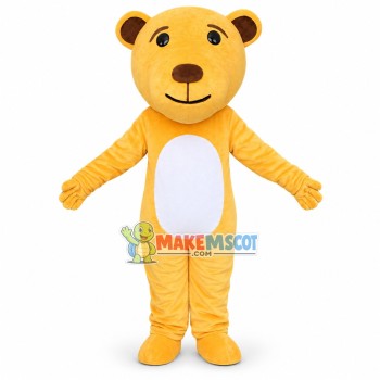 Simple Style Cartoon Yellow Bear Mascot Costume Simple Style Cartoon Yellow Bear Mascot Costume