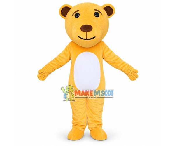 Simple Style Cartoon Yellow Bear Mascot Costume Simple Style Cartoon Yellow Bear Mascot Costume