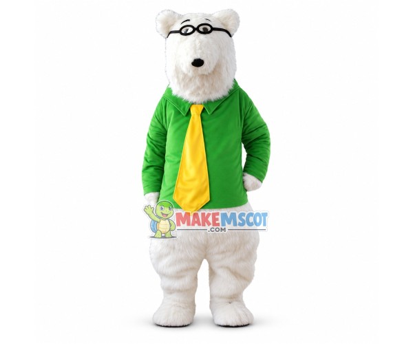 Honest Employee Polar Bear Long Plush Mascot Costume Honest Employee Polar Bear Long Plush Mascot Costume