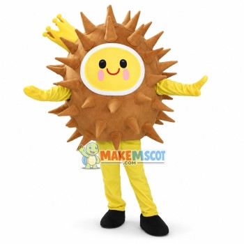 King Durian Mascot Cartoon Style Costume King Durian Mascot Cartoon Style Costume