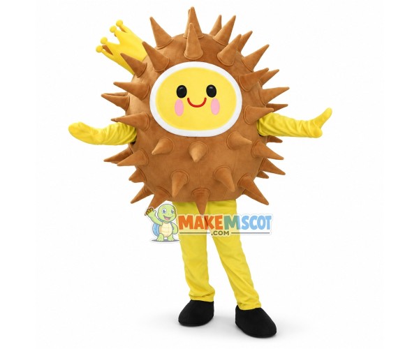 King Durian Mascot Cartoon Style Costume King Durian Mascot Cartoon Style Costume